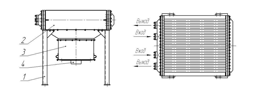 Конструкция горизонтального малопоточного аппарата воздушного охлаждения АВМ-Г