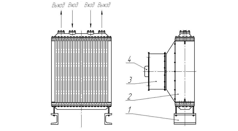 Конструкция малопоточного аппарата воздушного охлаждения АВМ-В вертикального